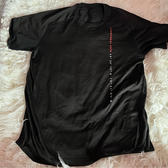 Lululemon Montreal Marathon Tee Black Coordinates T-Shirt Men's Size XL - Picture 2 of 6